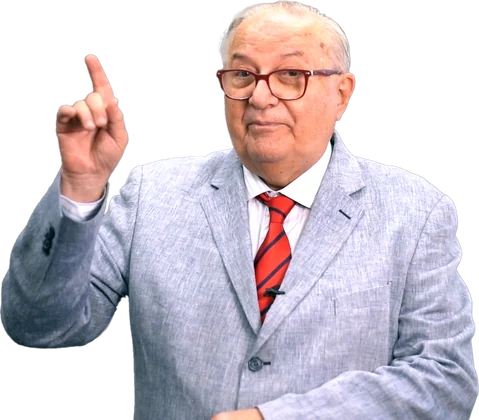 Prof. Sílvio Venosa apontando para o recado importante